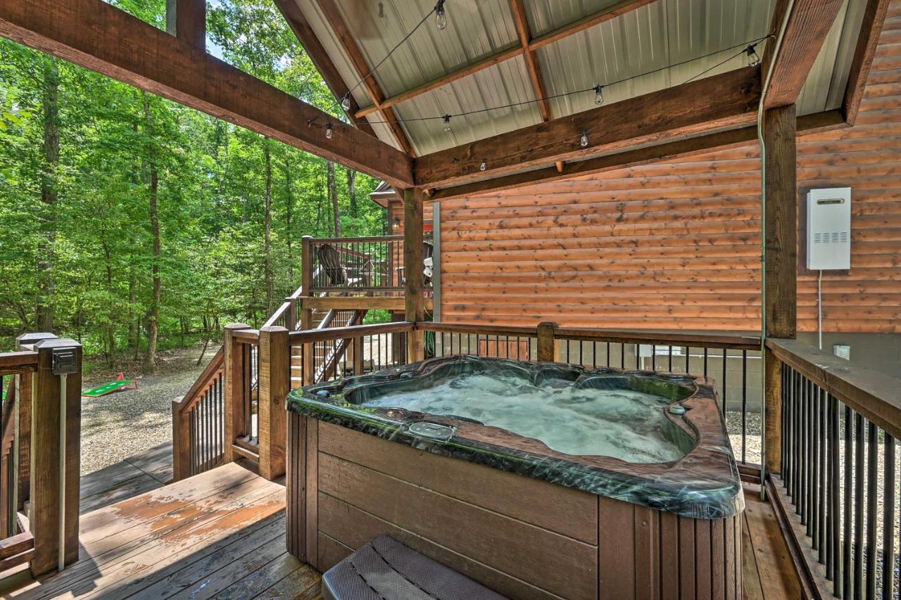 Luxe Broken Bow Cabin Hot Tub About 3 Mi To Hochatown Exterior photo